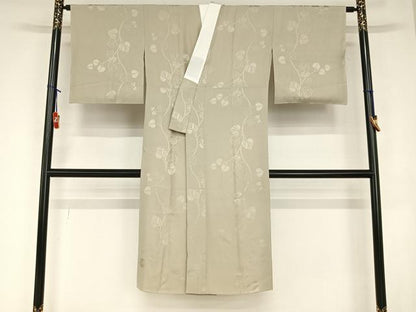 平和屋着物●京都の名門ブランド　銀花仙　長襦袢　袷　蔦の葉地紋　生壁色　正絹　逸品　未使用　AABA0342zg