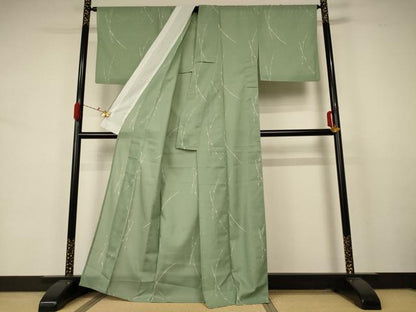 平和屋着物＊夏物 小紋 絽 芝文 洗える着物 AABA6632jd
