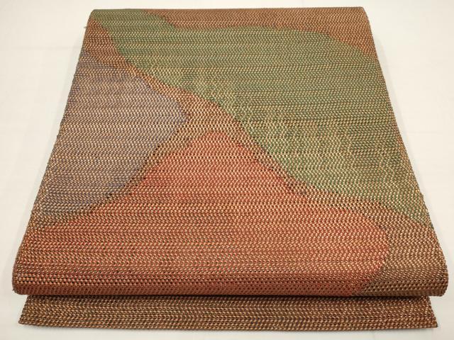 平和屋着物▼太鼓柄袋帯　もじり織　正絹　逸品　AABA8381wj