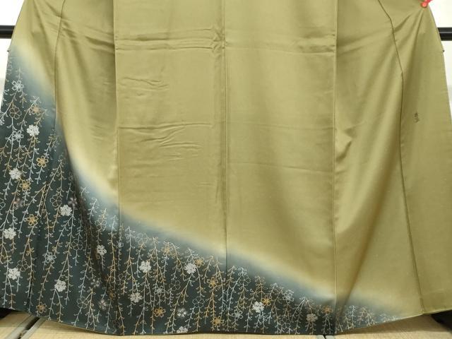 平和屋着物●訪問着 作家物 枝花文 暈し染め 金銀彩 正絹 逸品 DAAW5434ud