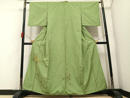 平和屋着物●京の名門・菱屋六右ェ門 紬 色留訪問着 いざり機 正絹 逸品 AABA8938ph