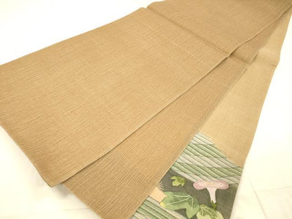平和屋着物＊夏物 太鼓柄袋帯 朝顔 金糸 正絹 逸品 DAAX0304cm