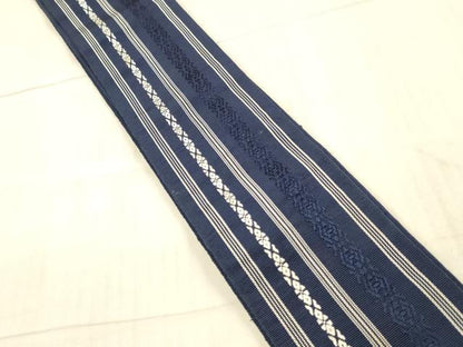 平和屋着物●男性　本場筑前博多織　角帯　献上　正絹　逸品　DAAX0393cm
