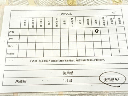 平和屋着物◎六通柄袋帯　亀甲正倉院花文　金銀糸　正絹　逸品　BAAU8661yc