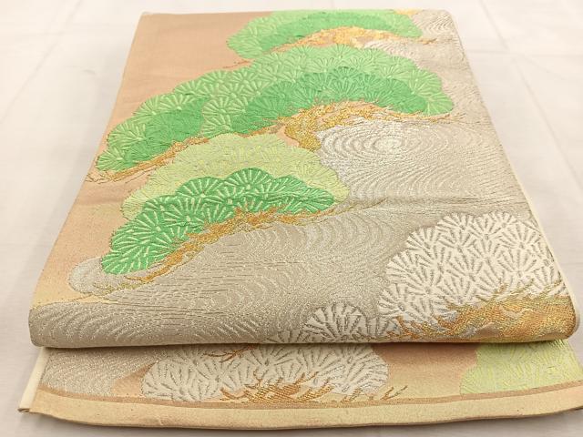 平和屋着物◎六通柄袋帯 唐織 浜松 金銀糸 正絹 逸品 BAAU8771yc