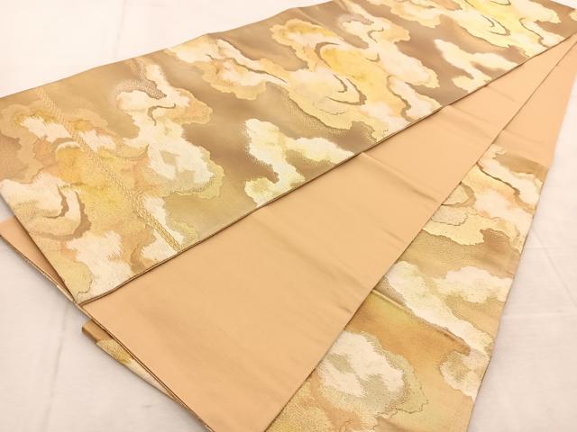 平和屋着物◎六通柄袋帯 霞文 金糸 引箔 正絹 逸品 BAAU8776yc