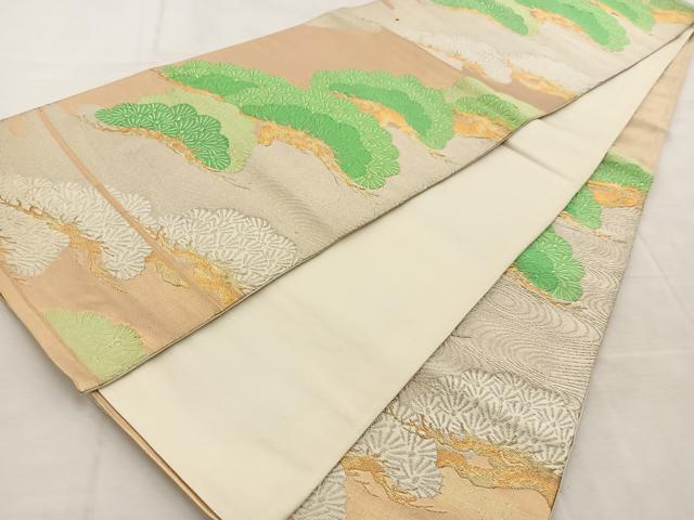 平和屋着物◎六通柄袋帯 唐織 浜松 金銀糸 正絹 逸品 BAAU8771yc
