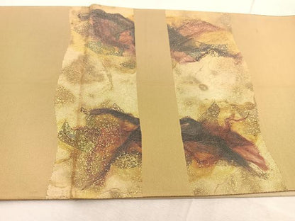 平和屋着物◎太鼓柄袋帯 抽象文様 金糸 正絹 逸品 BAAU8819yc