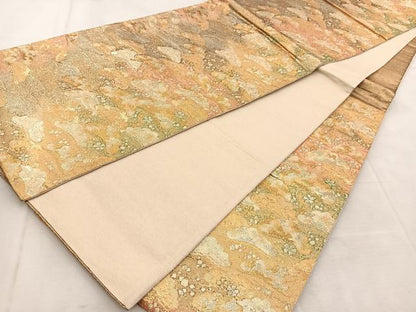 平和屋着物◎六通柄袋帯　浜松文　金銀糸　正絹　逸品　BAAU8841yc
