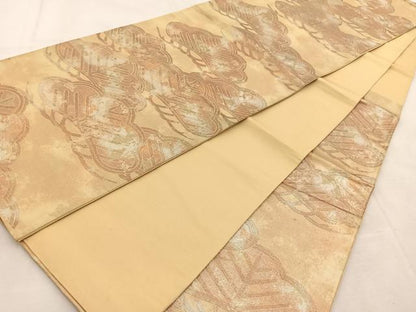 平和屋着物◎六通柄袋帯　笠松　金銀糸　引箔　正絹　逸品　BAAU8817yc