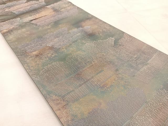 平和屋着物◎六通柄袋帯　柴垣文　金銀糸　引箔　正絹　逸品　未使用　BAAU8811yc