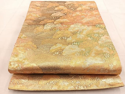 平和屋着物◎六通柄袋帯　浜松文　金銀糸　正絹　逸品　BAAU8841yc