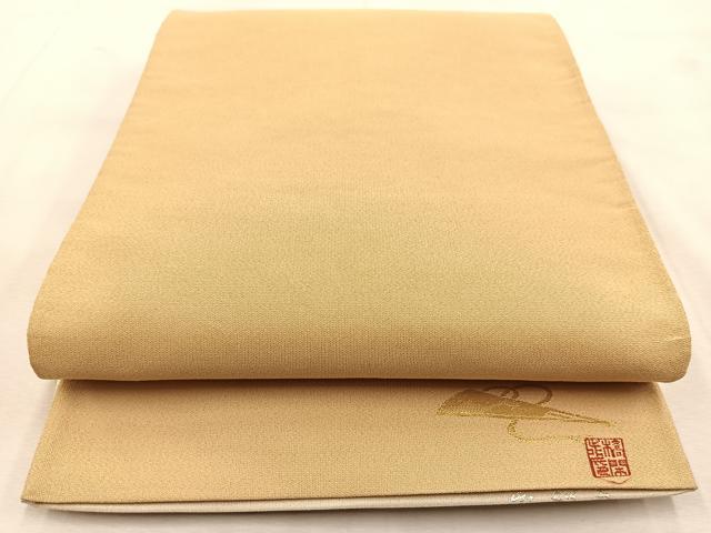 平和屋着物◎西陣　美保姿　染色図案家　橋閑歩　両面　全通柄袋帯　屏風花鳥文　銀糸　正絹　逸品　BAAU8853yc