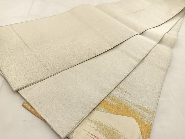 平和屋着物◎太鼓柄袋帯　綴れ　破れ色紙文　金銀糸　正絹　逸品　BAAU8886yc
