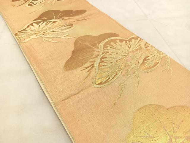 平和屋着物◎六通柄袋帯　笠松　金糸　正絹　逸品　BAAU8920yc