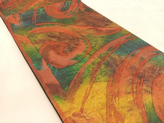 平和屋着物◎六通柄袋帯　唐草文　金糸　正絹　逸品　BAAU8984yc