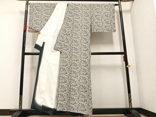平和屋着物●上質な小紋　型染め　風景文　正絹　逸品　AABB0383ph