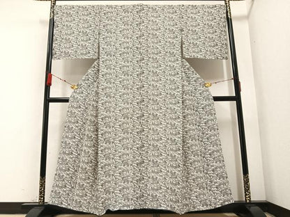 平和屋着物●上質な小紋　型染め　風景文　正絹　逸品　AABB0383ph