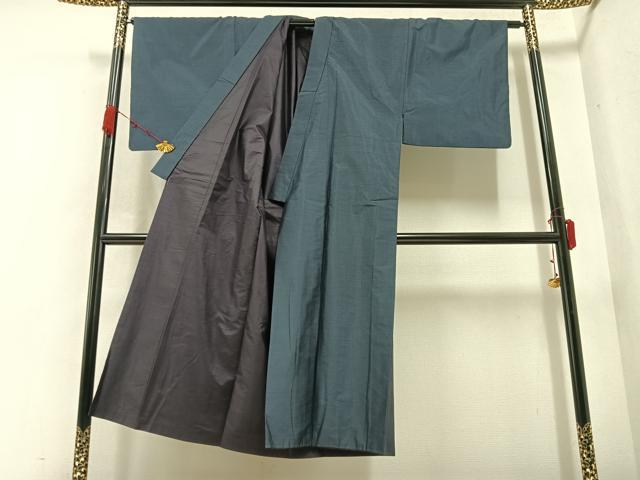 平和屋着物●男性 本場村山大島紬 アンサンブル 亀甲文様 正絹 逸品 AABB0409ph