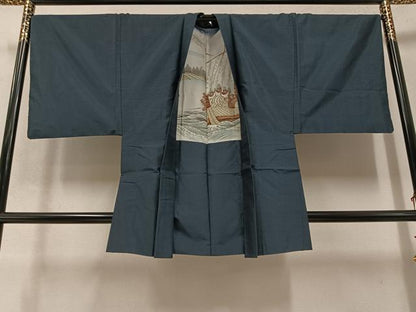 平和屋着物●男性 本場村山大島紬 アンサンブル 亀甲文様 正絹 逸品 AABB0409ph