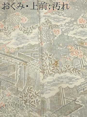 平和屋着物■上質な紬　雲取り風景文　正絹　逸品　CAAX3649ev