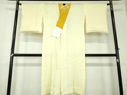 平和屋着物●上質な長襦袢 無双仕立て 半衿刺繍 麻の葉地紋 正絹 逸品 DAAX4318ps