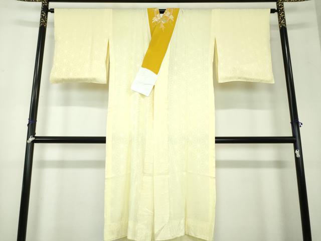 平和屋着物●上質な長襦袢 無双仕立て 半衿刺繍 麻の葉地紋 正絹 逸品 DAAX4318ps