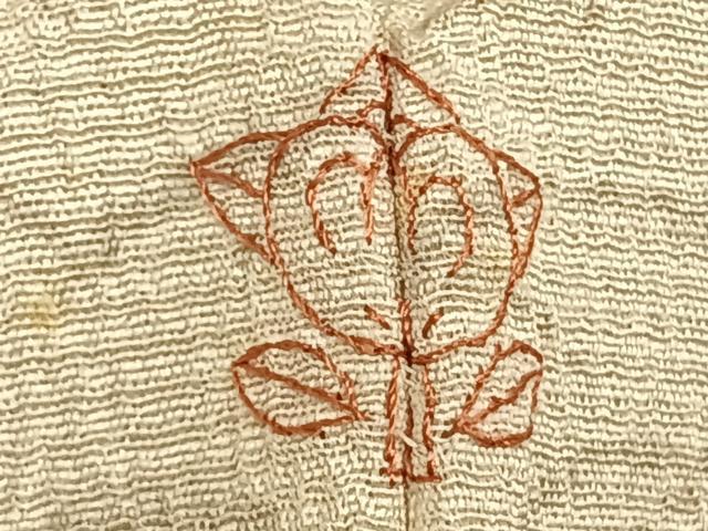 平和屋着物▽訪問着　単衣　お召地　刺繍　草花文　銀糸　正絹　逸品　AABA7685fy