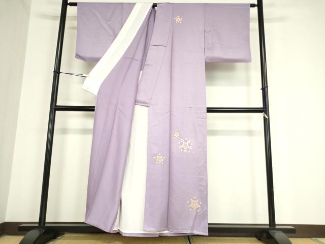 平和屋着物▽訪問着 単衣 駒刺繍 竹屋町刺繍 舞花文 金糸 正絹 逸品 DAAV5908az