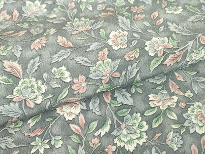 平和屋着物▽上質な小紋 単衣 更紗花文 正絹 逸品 DAAV5940az