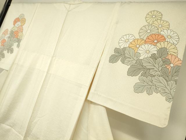 平和屋着物▽訪問着 単衣 刺繍 菊尽くし 正絹 逸品 DAAV5938az