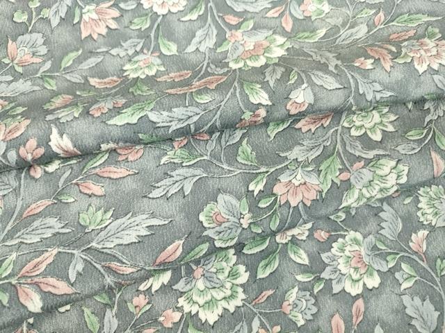 平和屋着物▽上質な小紋 単衣 更紗花文 正絹 逸品 DAAV5940az