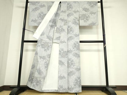 平和屋着物▽上質な紬 単衣 樹林文 正絹 逸品 DAAV5956az