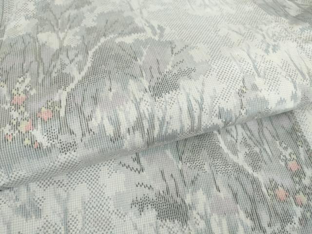 平和屋着物▽上質な紬 単衣 樹林文 正絹 逸品 DAAV5956az