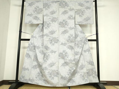 平和屋着物▽上質な紬 単衣 樹林文 正絹 逸品 DAAV5956az
