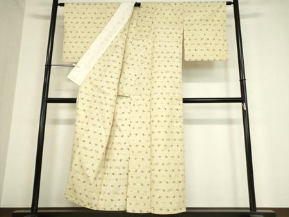 平和屋着物▽上質な紬 単衣 燕絣 正絹 逸品 DAAV5958az