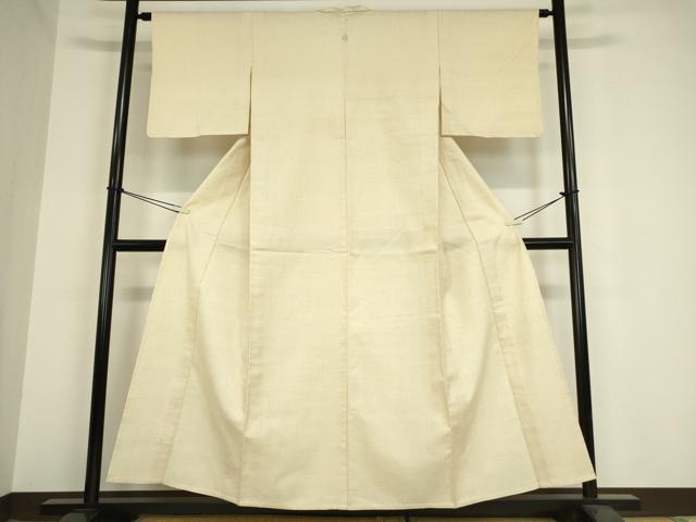 平和屋着物▽生紬 単衣 練色 正絹 逸品 DAAV5966az