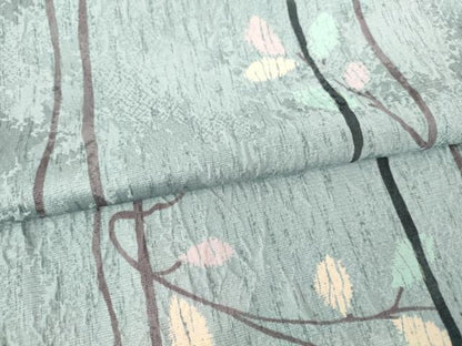 平和屋着物▽上質な小紋 単衣 ふくれ織 枝花文 正絹 逸品 DAAV5975az