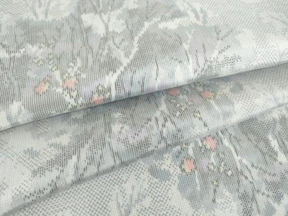 平和屋着物▽上質な紬 単衣 樹林文 正絹 逸品 DAAV5956az
