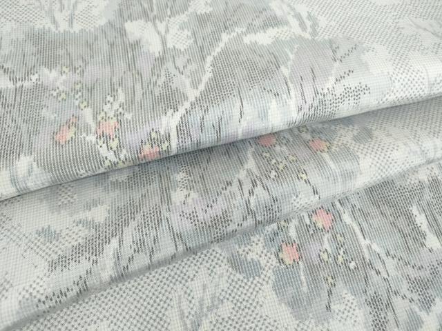 平和屋着物▽上質な紬 単衣 樹林文 正絹 逸品 DAAV5956az