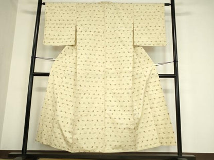 平和屋着物▽上質な紬 単衣 燕絣 正絹 逸品 DAAV5958az