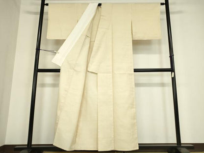 平和屋着物▽生紬 単衣 練色 正絹 逸品 DAAV5966az