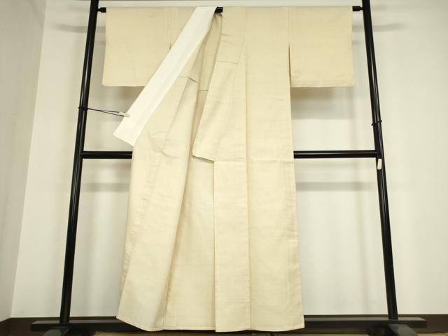 平和屋着物▽生紬 単衣 練色 正絹 逸品 DAAV5966az