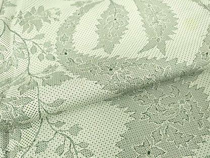 平和屋着物▽上質なお召 単衣 更紗花文 正絹 逸品 DAAV5985az
