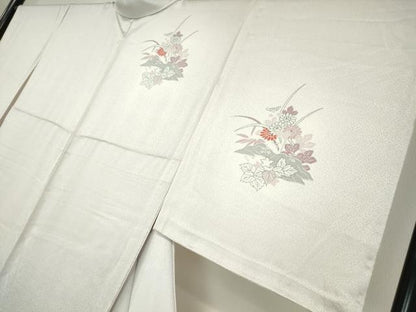 平和屋着物▽訪問着 単衣 流水花文 正絹 逸品 未使用 DAAV5979az