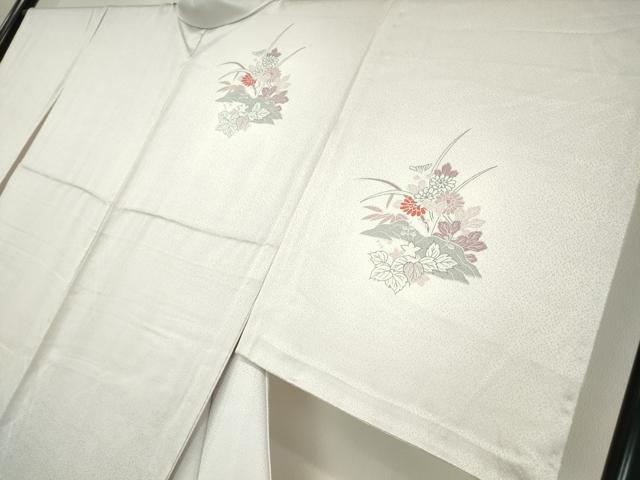 平和屋着物▽訪問着 単衣 流水花文 正絹 逸品 未使用 DAAV5979az
