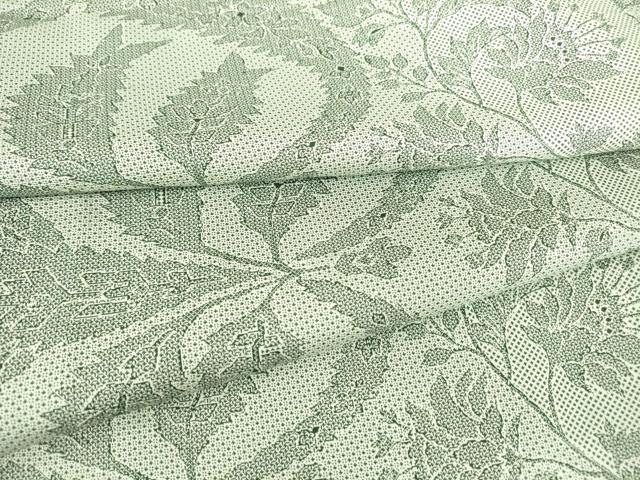 平和屋着物▽上質なお召 単衣 更紗花文 正絹 逸品 DAAV5985az
