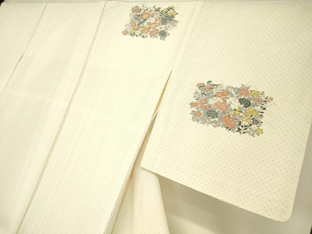 平和屋着物▽訪問着 単衣 草花文 正絹 逸品 未使用 DAAX3002az