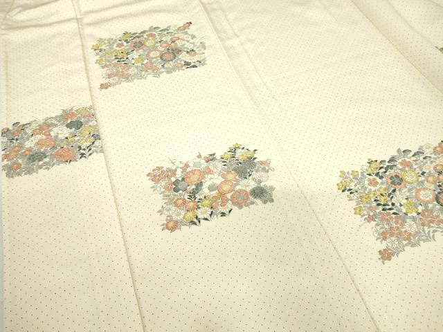 平和屋着物▽訪問着 単衣 草花文 正絹 逸品 未使用 DAAX3002az