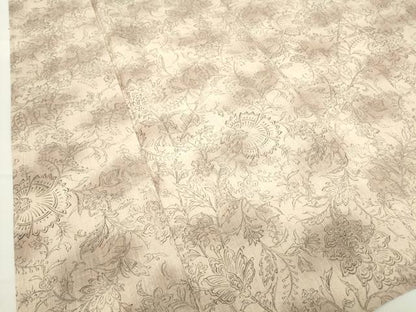 平和屋着物▽本場結城紬　単衣　更紗花文　証紙付き　正絹　逸品　未使用　DAAX3015az